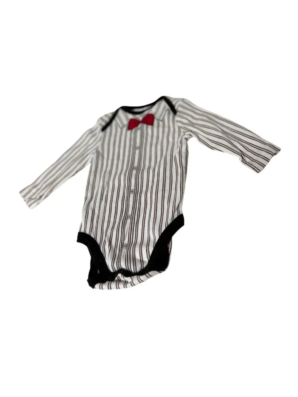 Best Beginnings Boys Infant Baby Size 6 months Pinstriped Tuxedo 1 piece Bodysui